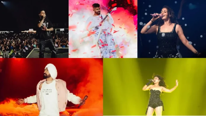 Dhvani Bhanushali Sunidhi Chauhan Diljit Dosanjh and Stars Make Concerts Stylish